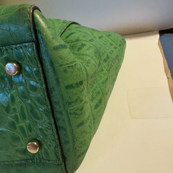Kate Spade Large Green Embossed Leather Alligator Print - Picture 8 of 9